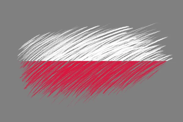 Flaga Polski Tle Pędzla Vintage Stylu — Zdjęcie stockowe