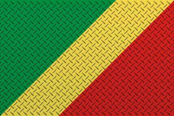 Bandera República Del Congo Sobre Fondo Pared Metal — Foto de Stock