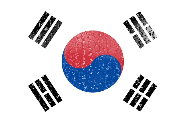 Vlajka Jižní Koreje Sklenici Vodou Kapka Pozadí — Stock fotografie