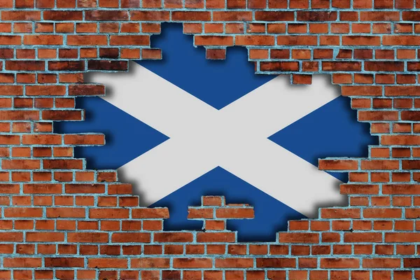 Флаг Шотландии Сломанным Старым Каменным Фоном — стоковое фото