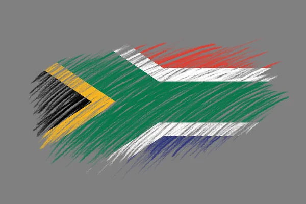 ヴィンテージスタイルのブラシの背景に南アフリカの3Dフラグ — ストック写真