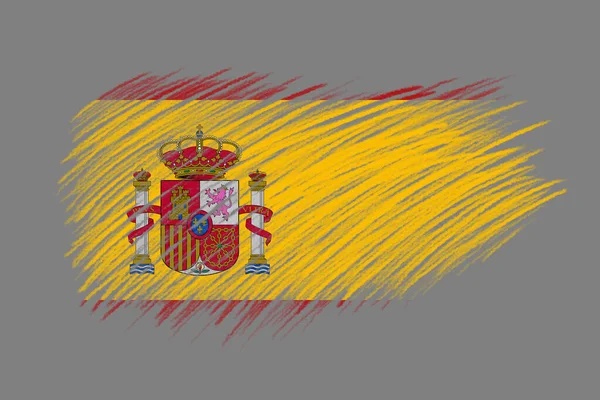 ヴィンテージスタイルのブラシの背景にスペインの3Dフラグ — ストック写真