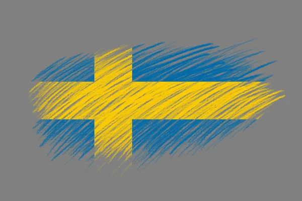 Bandeira Suécia Estilo Vintage Escova Fundo — Fotografia de Stock