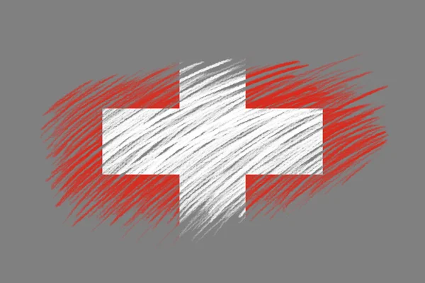 Флаг Швейцарии Фоне Кисти Винтажного Стиля — стоковое фото