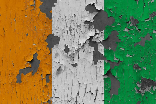 Vlag Van Ivoorkust Een Oude Stenen Muurachtergrond — Stockfoto