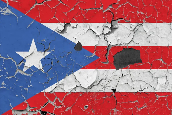 Flag Puerto Rico Old Stone Wall Background — Stock Photo, Image