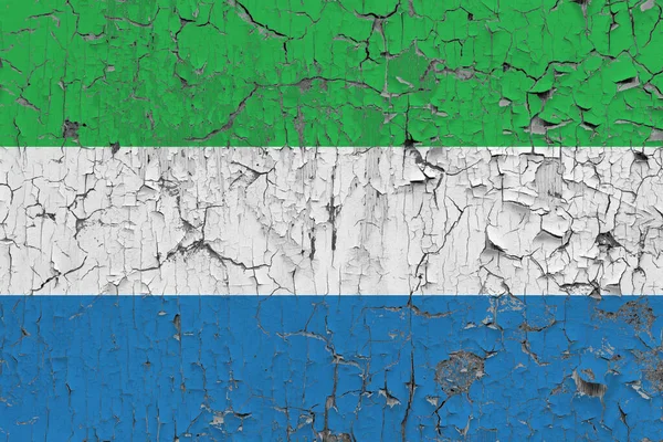 Bandeira Serra Leoa Fundo Parede Pedra Velha — Fotografia de Stock