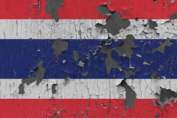 Flag Thailand Old Stone Wall Background — Stock Photo, Image