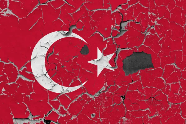 Флаг Турции Фоне Старой Каменной Стены — стоковое фото