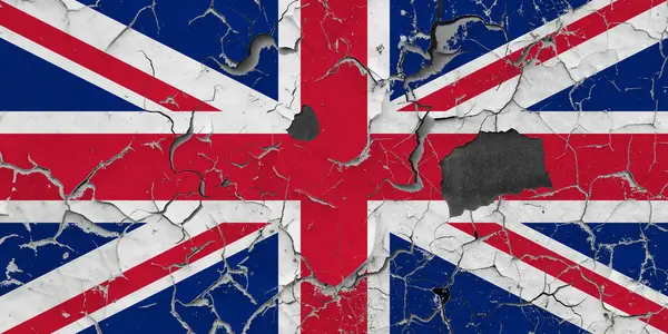 Flag United Kingdom Old Stone Wall Background — Stock Photo, Image