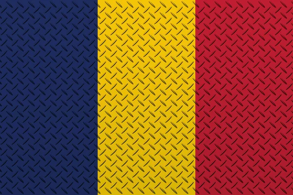 Flag Chad Metal Wall Background — Foto Stock