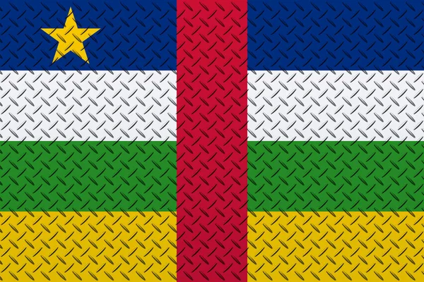 Flag Central African Republic Metal Wall Background — Foto Stock