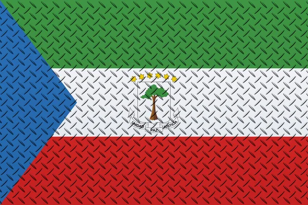 Flag Equatorial Guinea Metal Wall Background — Foto de Stock