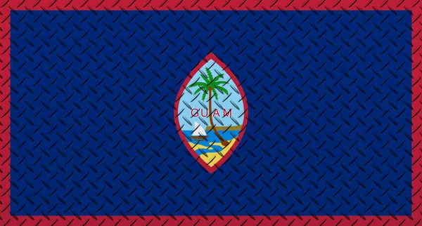 Flag Guam Metal Wall Background — 스톡 사진