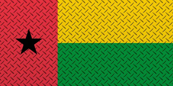 Flag Guinea Bissau Metal Wall Background — Stok fotoğraf