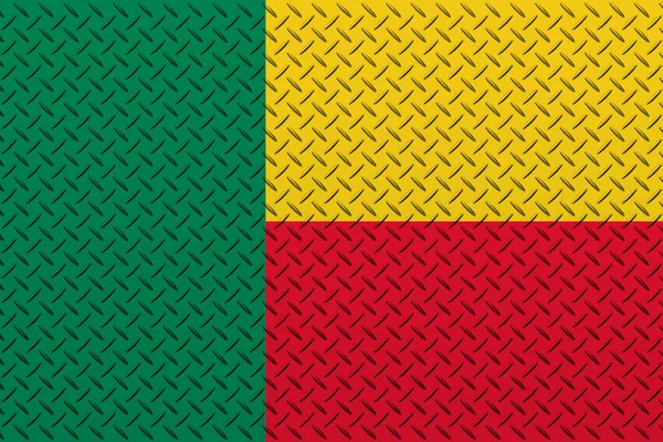 Flag Benin Metal Wall Background —  Fotos de Stock