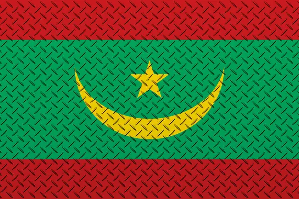 Flag Mauritania Metal Wall Background — Zdjęcie stockowe