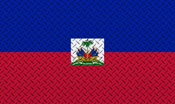 Flag Haiti Metal Wall Background — 스톡 사진