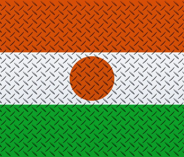 Flag Niger Metal Wall Background — Stockfoto