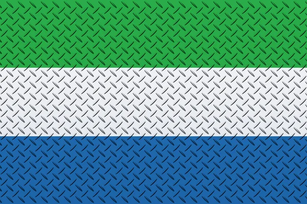 Flag Sierra Leone Metal Wall Background — Fotografia de Stock