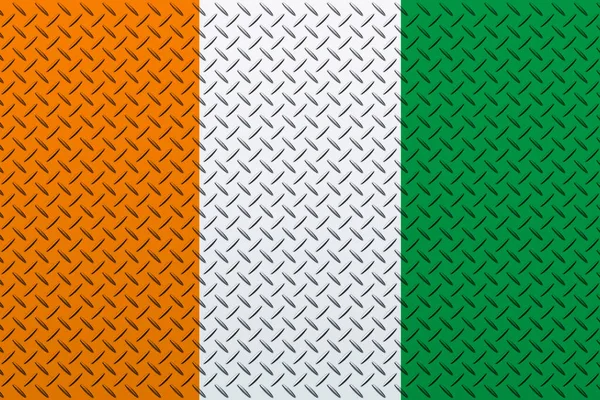 Flag Ivory Coast Metal Wall Background — Stockfoto