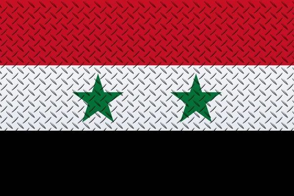 Vlag Van Syrië Een Metalen Muur Achtergrond — Stockfoto