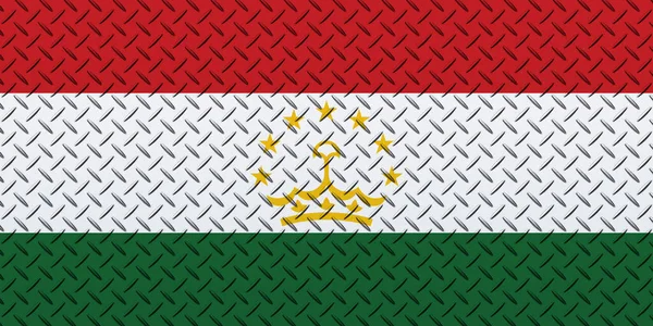 Metal Duvarda Boyutlu Tacikistan Bayrağı — Stok fotoğraf