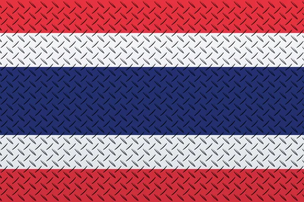 Vlajka Thajska Kovové Zdi Pozadí — Stock fotografie