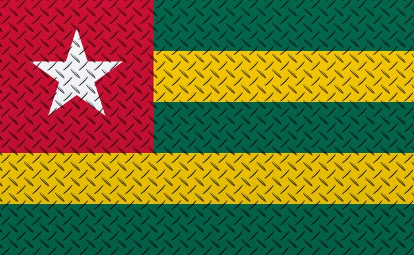 Zászló Togo Egy Fém Fal Háttér — Stock Fotó