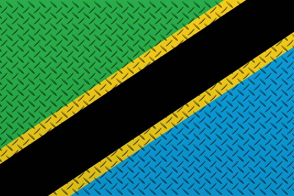 Bandera Tanzania Sobre Fondo Pared Metal —  Fotos de Stock