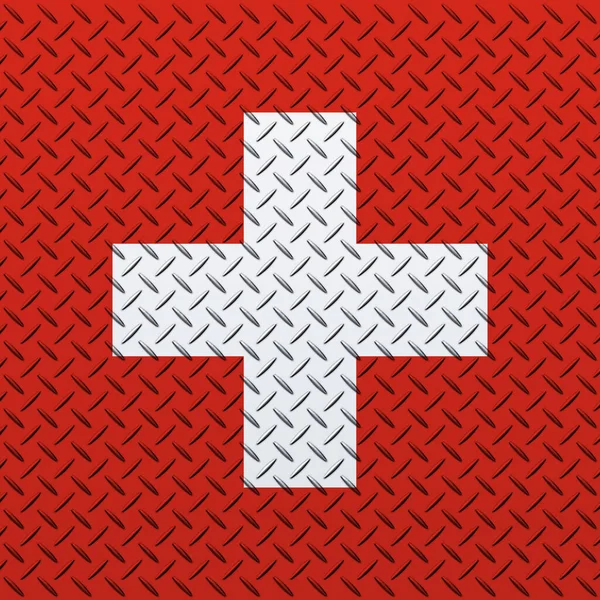 Прапор Швейцарії Металевій Стіні — стокове фото