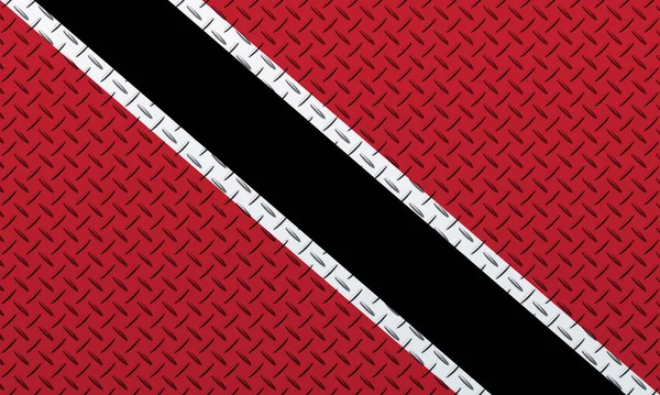 Bandiera Trinidad Tobago Uno Sfondo Parete Metallica — Foto Stock