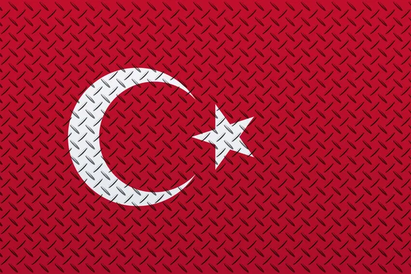 Vlajka Turkiye Pozadí Kovové Stěny — Stock fotografie