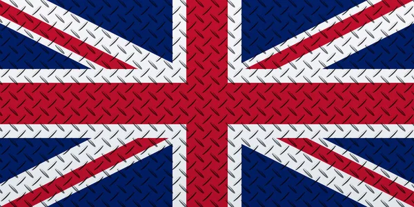Flaga Wielkiej Brytanii Metalowym Tle Ściany — Zdjęcie stockowe