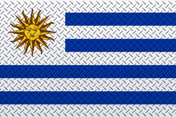 Flagge Von Uruguay Auf Einem Metallwandhintergrund — Stockfoto