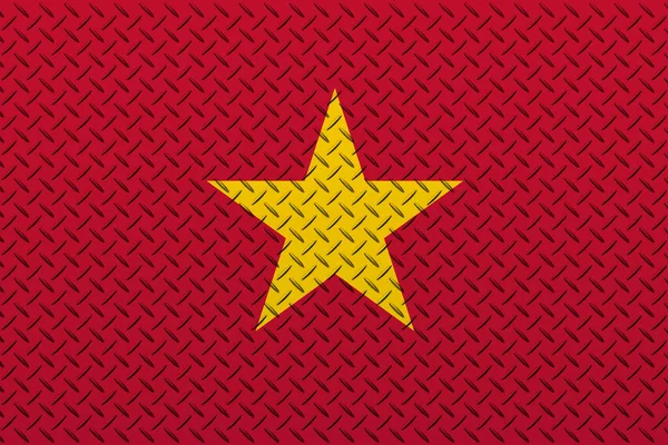 Bandera Vietnam Sobre Fondo Pared Metal —  Fotos de Stock