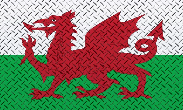 Flag Wales Metal Wall Background — Stock Photo, Image