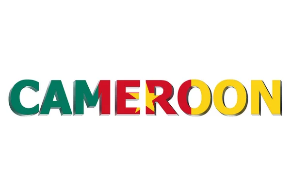 Bandeira Dos Camarões Fundo Texto — Fotografia de Stock