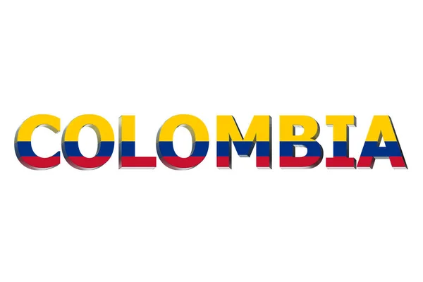 Bandera Colombia Sobre Fondo Texto — Foto de Stock