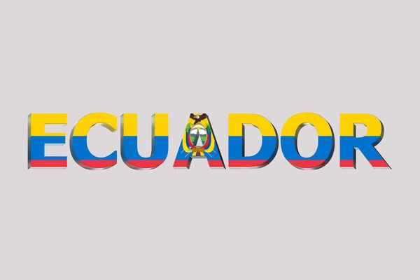 Stock image 3D Flag of Ecuador on a text background.