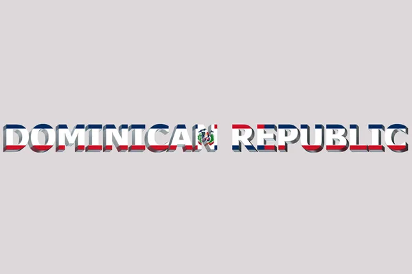 Флаг Доминиканской Республики Текстовом Фоне — стоковое фото