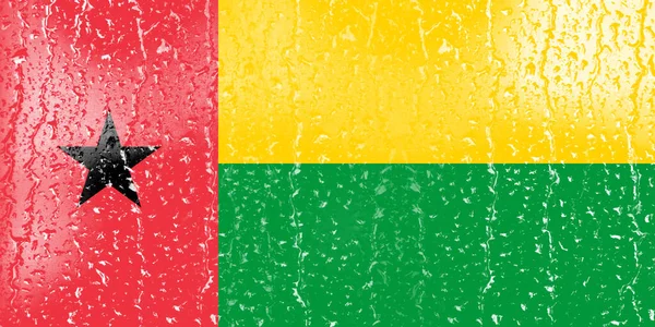 Bandiera Della Guinea Bissau Bicchiere Con Sfondo Goccia Acqua — Foto Stock