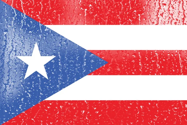 Σημαία Του Πουέρτο Ρίκο Ένα Ποτήρι Φόντο Σταγόνα Νερού — Φωτογραφία Αρχείου
