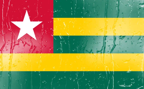 Boyutlu Togo Bayrağı Damlası Arkaplanlı Bir Bardakta — Stok fotoğraf