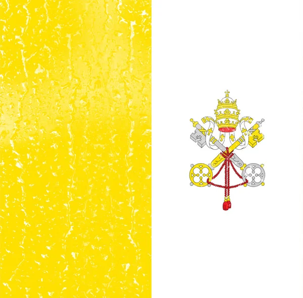 Σημαία Της Πόλης Του Βατικανού Ένα Ποτήρι Φόντο Σταγόνα Νερού — Φωτογραφία Αρχείου