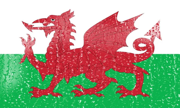 Vlag Van Wales Een Glas Met Waterdruppel Achtergrond — Stockfoto
