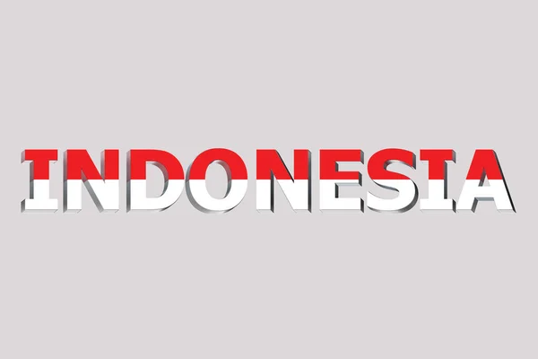 Flagge Indonesiens Auf Einem Texthintergrund — Stockfoto