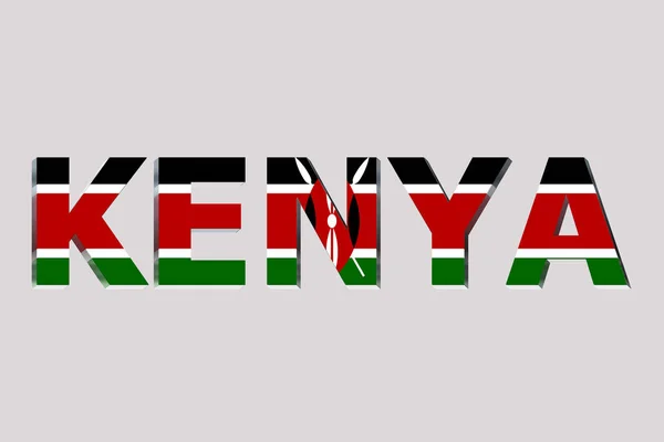 Vlag Van Kenia Een Tekst Achtergrond — Stockfoto