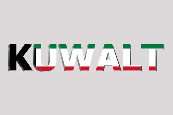 Флаг Кувейта Текстовом Фоне — стоковое фото