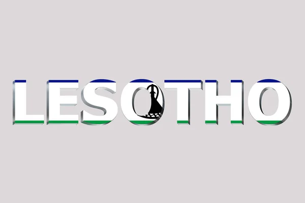 Drapeau Lesotho Sur Fond Texte — Photo